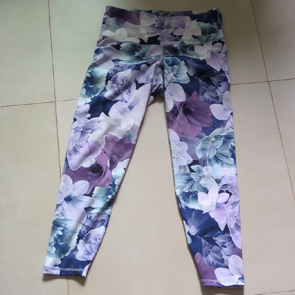 Old Navy Active Floral Leggings - Purple and Blue